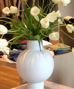 Zodax ORA STONEWARE VASE | WHITE