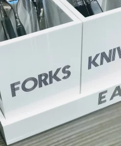 EYE CANDY LET'S EAT! ACRYLIC SILVERWARE CADDY