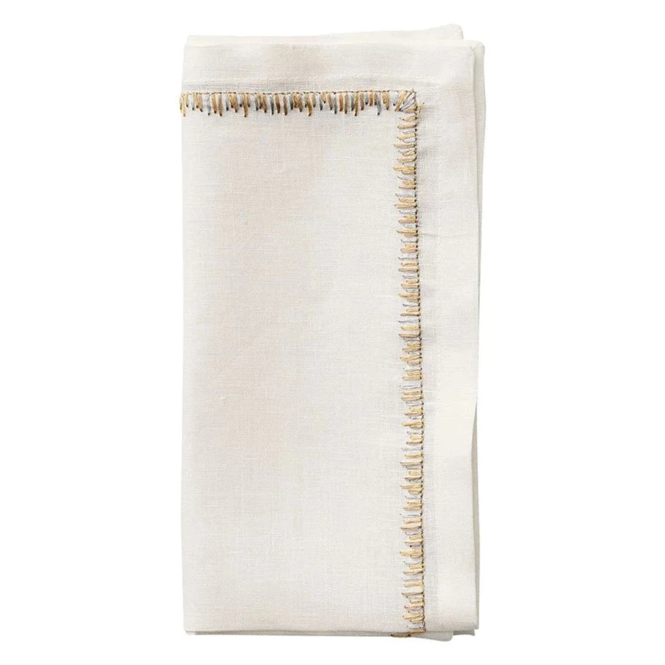 Kim Seybert FILAMENT NAPKIN WHITE & GOLD