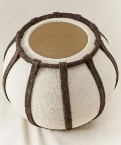 Style Union Home SUEDE WRAPPED ORB CERAMIC VASES