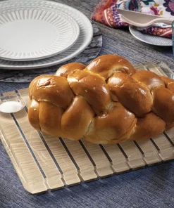 Apeloig Collection STRIPED ACRYLIC CHALLAH BOARD & KNIFE | VARIOUS JUDAICA