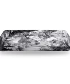 Nashi Home SWIRL RESIN RECTANGLE TRAYS BLACK