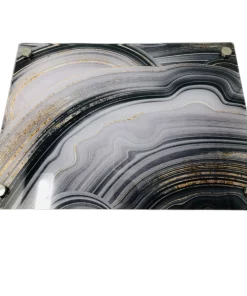 EYE CANDY RAISED SERVING BOARD | BLACK/GOLD SLICE JUDAICA
