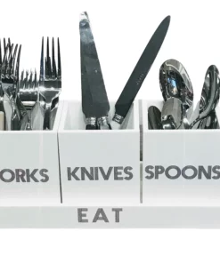 EYE CANDY LET'S EAT! ACRYLIC SILVERWARE CADDY