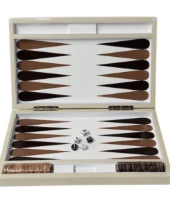 Wilouby International GAMES & GADGETS SHAGREEN BACKGAMMON SET | CREAM