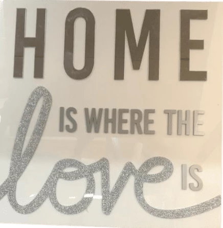 EYE CANDY HOME IS WHERE THE LOVE IS ART | WHITE & MIRROR | 24x24 WALL DECOR