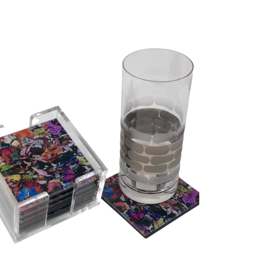 EYE CANDY BUTTERFLY NIGHTS COASTER SET WINE & BAR