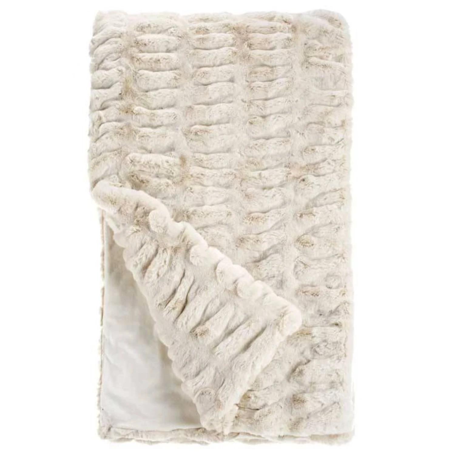 Fabulous Furs COUTURE FAUX FUR THROW IVORY MINK THE HOME
