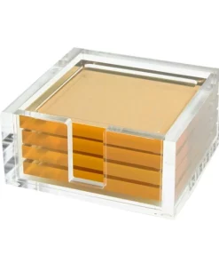 Tizo ACRYLIC COASTER SET GOLD WINE & BAR