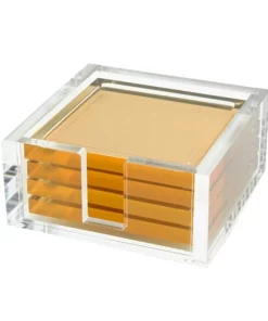 Tizo ACRYLIC COASTER SET GOLD WINE & BAR