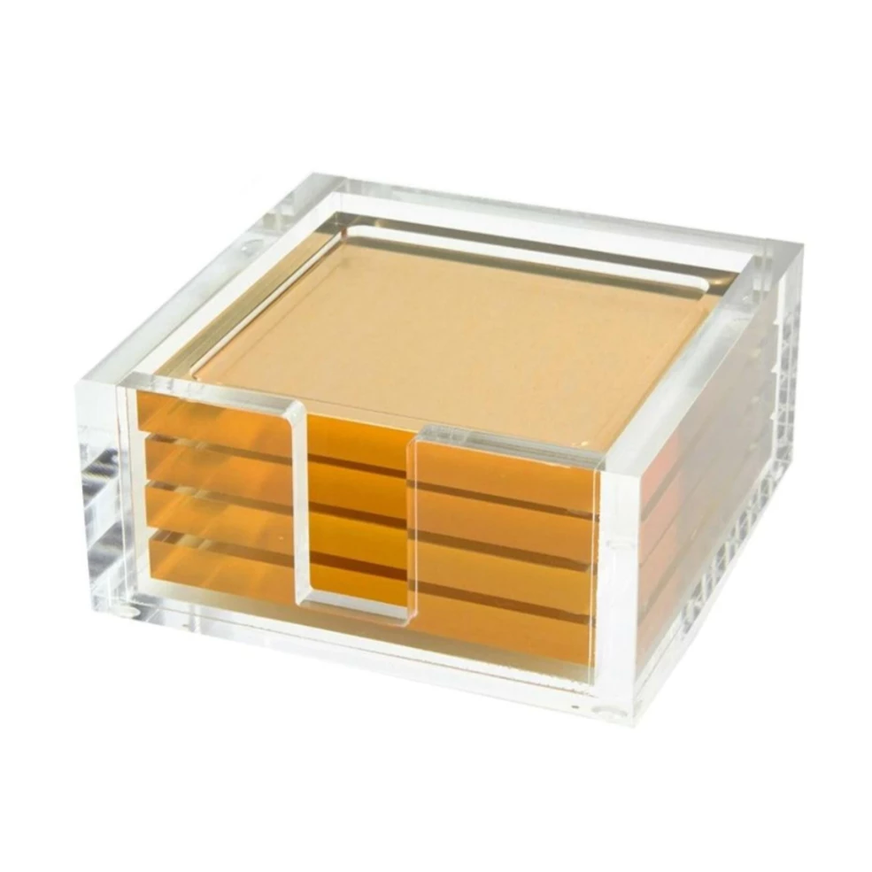 Tizo ACRYLIC COASTER SET GOLD WINE & BAR