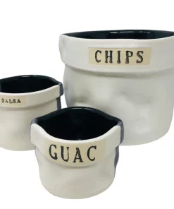 Style Union Home SERVING CERAMIC CHIP BOWL | BLACK & WHITE
