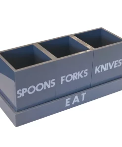 EYE CANDY LET'S EAT! ACRYLIC SILVERWARE CADDY