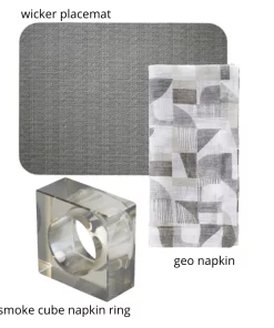 Bodrum GEO LINEN NAPKIN SILVER THE TABLE