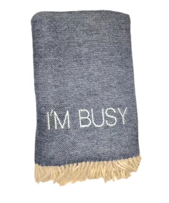 A Soft Idea THE HOME I'M BUSY THROW | NAVY & IVORY