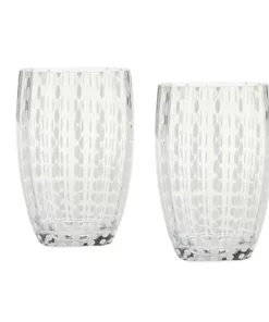 Zafferano America PERLE BEVERAGE GLASS | WHITE | SET OF 2 DRINKWARE