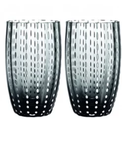 Zafferano America DRINKWARE PERLE BEVERAGE GLASS | GREY | SET OF 2