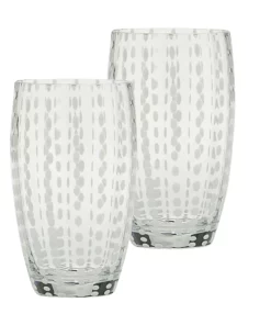 Zafferano America PERLE BEVERAGE GLASS | WHITE | SET OF 2 DRINKWARE