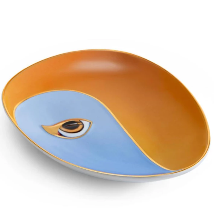 L'Objet LITO EYE OVAL TRAY | BLUE & ORANGE