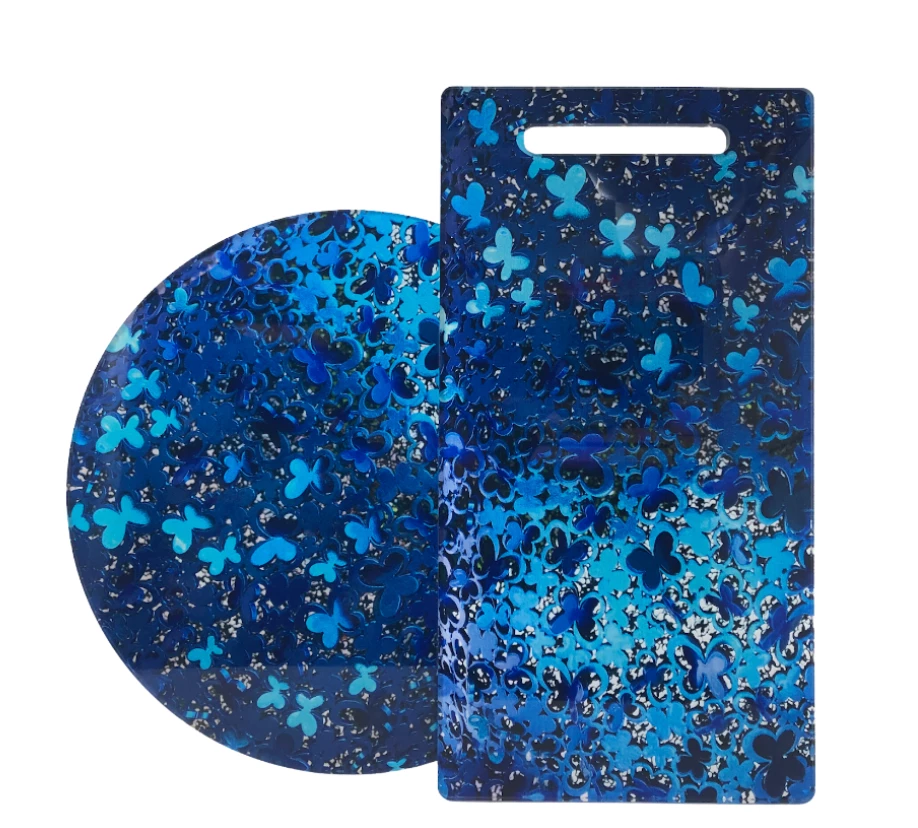EYE CANDY SERVING BLUE BUTTERFLIES LAZY SUSAN