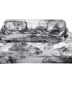 Nashi Home SWIRL RESIN RECTANGLE TRAYS BLACK