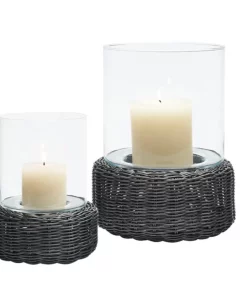 Pigeon And Poodle CANDLELIGHT AMITY RATTAN HURRICANES GREY