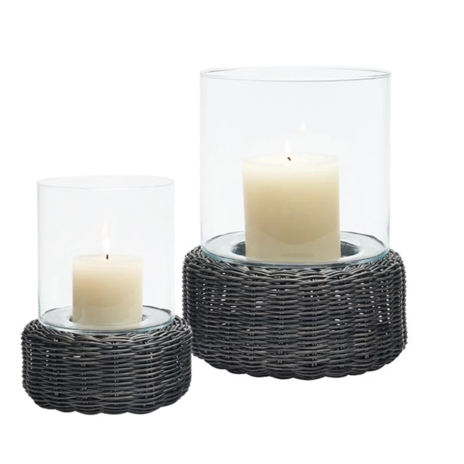 Pigeon And Poodle CANDLELIGHT AMITY RATTAN HURRICANES GREY