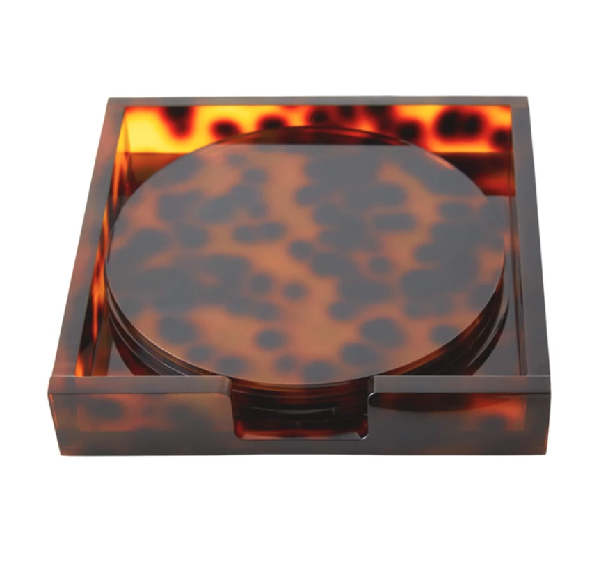Kim Seybert WINE & BAR TORTOISE COASTERS | SET OF 6