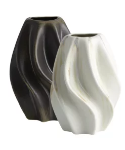 Global Views TWIST CERAMIC VASE | IVORY VASES & VESSELS