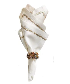 Kim Seybert FILAMENT NAPKIN WHITE & GOLD