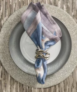 Kim Seybert FLUX NAPKIN RING SILVER THE TABLE