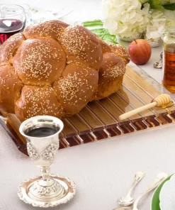 Apeloig Collection STRIPED ACRYLIC CHALLAH BOARD & KNIFE | VARIOUS JUDAICA