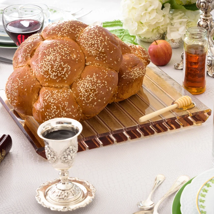 Apeloig Collection STRIPED ACRYLIC CHALLAH BOARD & KNIFE | VARIOUS JUDAICA