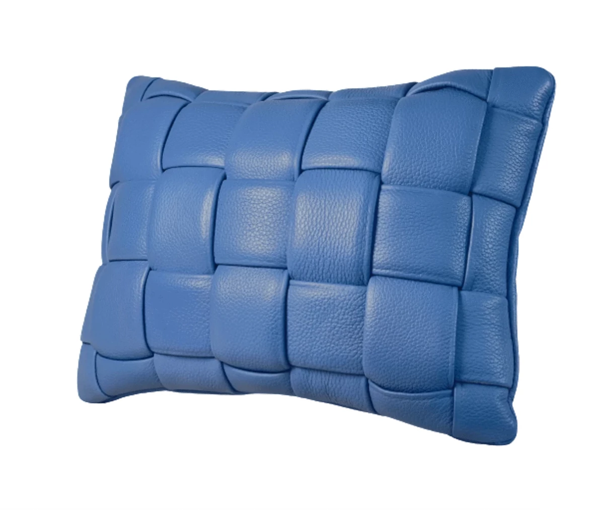 Koff WOVEN LEATHER PILLOW | DENIM | MINI