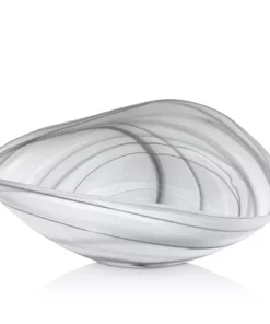 MARIPOSA ALABASTER DECORATIVE BOWL BLACK & WHITE