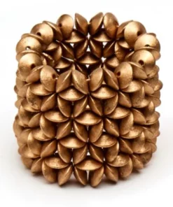 Deborah Rhodes WOOD FLORAL CUFF NAPKIN RING GOLD THE TABLE