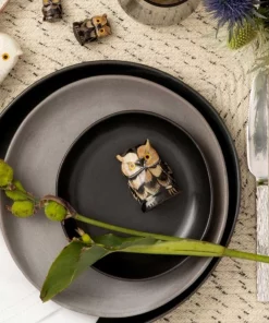 Blue Pheasant MARCUS BLACK GLAZE STONEWARE DINNERWARE THE TABLE