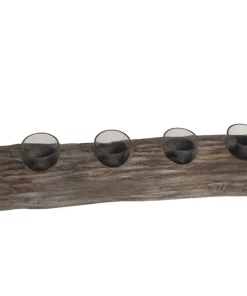Sagebrook Home WOOD TEALIGHT HOLDER | GRAY