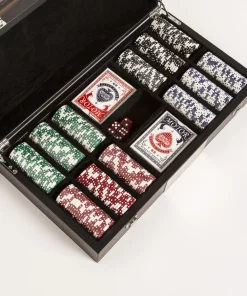 Brouk & Co GAMES & GADGETS PERSONALIZED CARBON FIBER 300 PIECE POKER SET