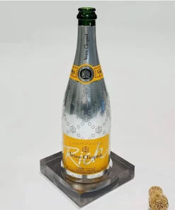 Tizo WINE & BAR LUCITE WINE BOTTLE COASTER | SILVER