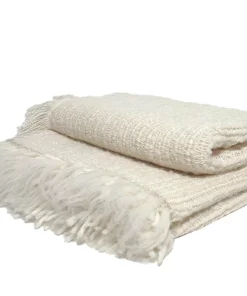 Uniquity BULLOCH WOVEN ALPACA THROW CREAM THE HOME