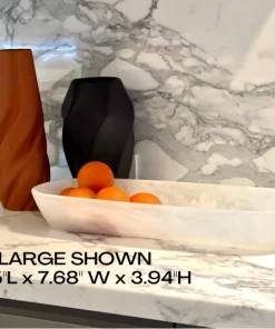 Nashi Home SWIRL RESIN BOAT BOWL WHITE