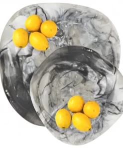 Nashi Home SWIRL RESIN ORGANIC PLATTER BLACK