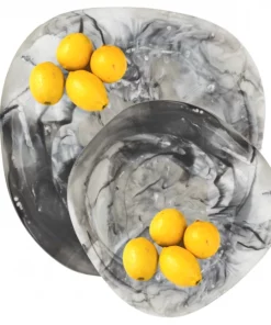 Nashi Home SWIRL RESIN ORGANIC PLATTER BLACK