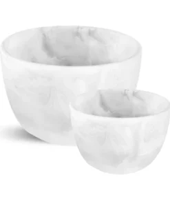 Nashi Home SWIRL RESIN DEEP BOWL WHITE SERVING