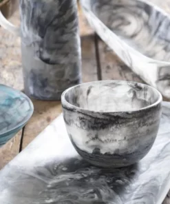 Nashi Home SWIRL RESIN DEEP BOWL BLACK