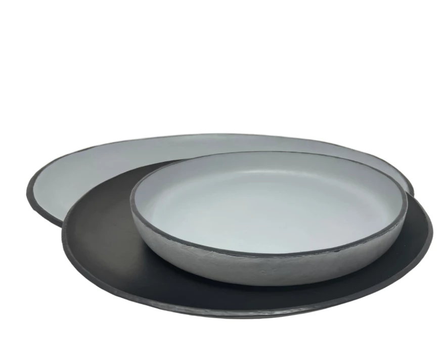 MooMoo Designs THE HOME LEATHER BOWLS | GREY