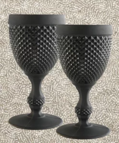 Vista Alegre DRINKWARE BICOS BLACK MATTE GOBLET | SET OF 2
