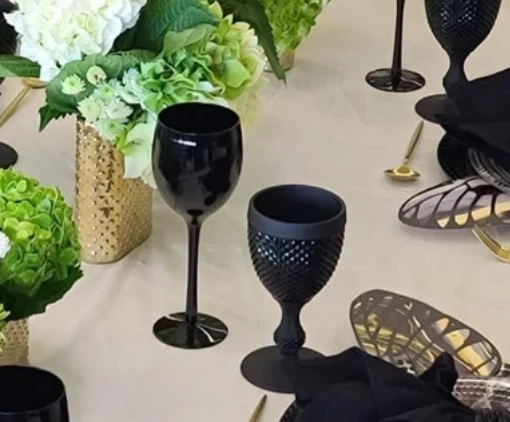 Vista Alegre DRINKWARE BICOS BLACK MATTE GOBLET | SET OF 2