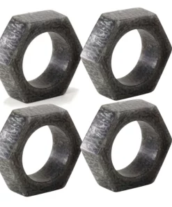 Bodrum PIPER NAPKIN RING SET GREY